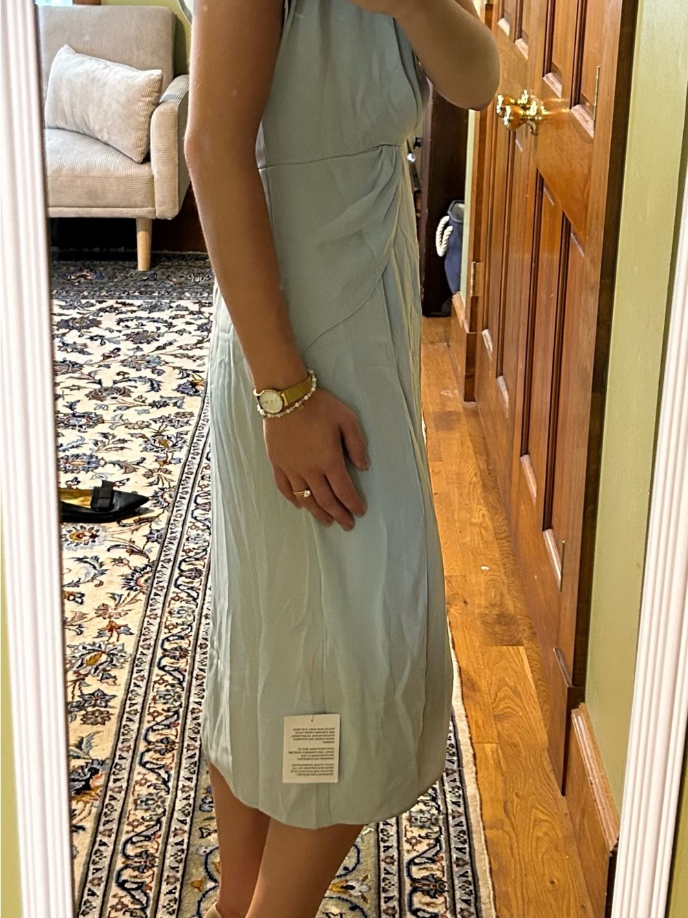 ASOS Light Blue Midi Dress with Side Draping